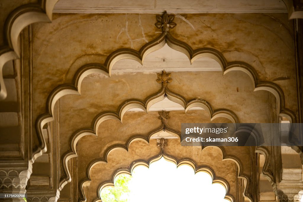 Beautiful architecture  mughal empire at agra fort near agra india