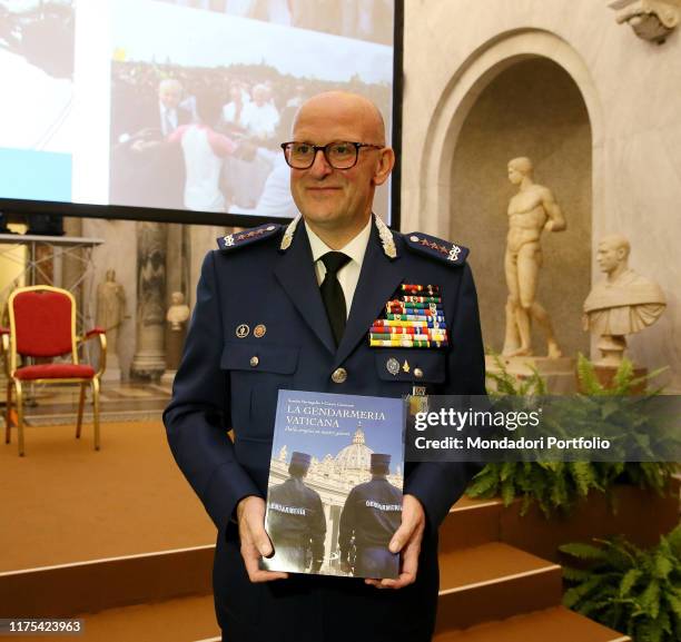 The book launch of La Gendarmeria Vaticana. Dalle origini ai giorni nostri by Sandro Barbagallo and Cesare Catananti in the Braccio Nuovo of the...