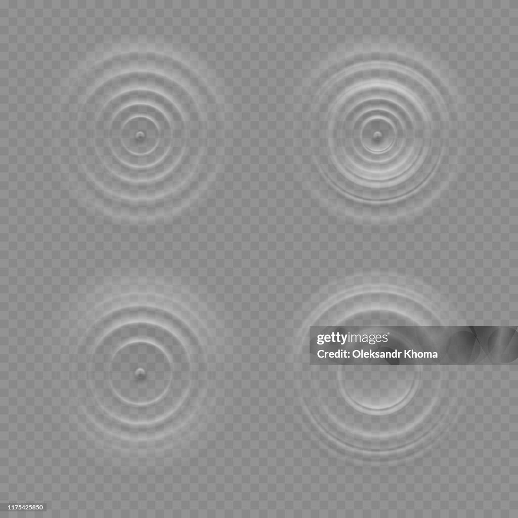 Realistic Water Ripple Effects Isolated On A Transparency Background ...