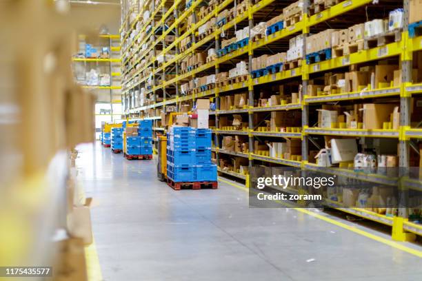 diminishing perspective of warehouse - filing tray stock pictures, royalty-free photos & images