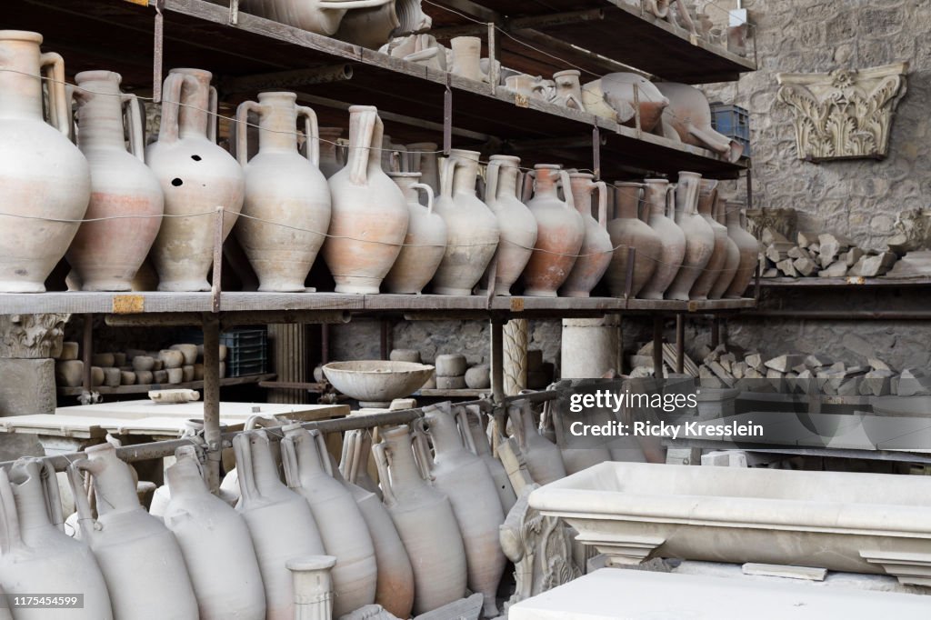 Ancient Roman Clay Amphora Pottery from Pompei