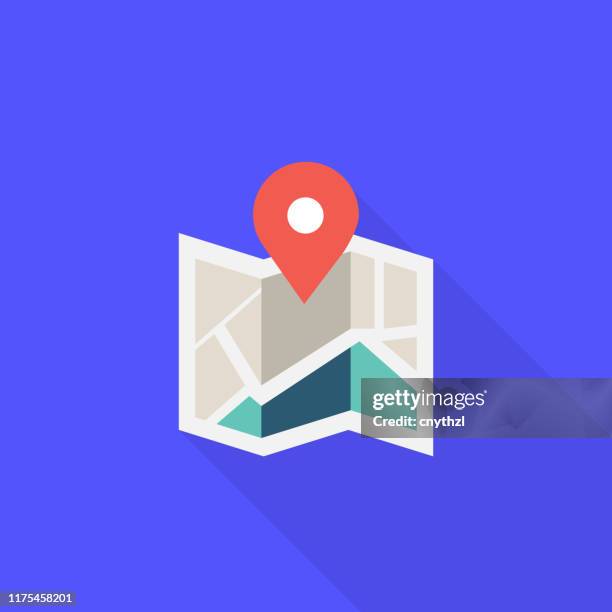 city map flat icon design - gps map graphic stock illustrations