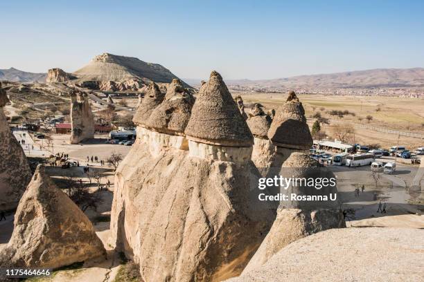 çavusin, pasabagi valley, göreme, nevsehir, turkey - rock hoodoo stock pictures, royalty-free photos & images