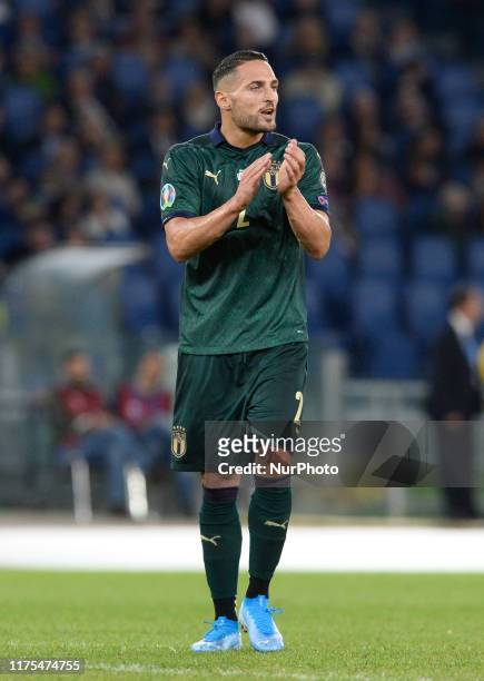 Danilo D'Ambrosio during the UEFA Euro 2020 qualifier between Italy and Greece on October 12, 2019 in Rome, Italy.