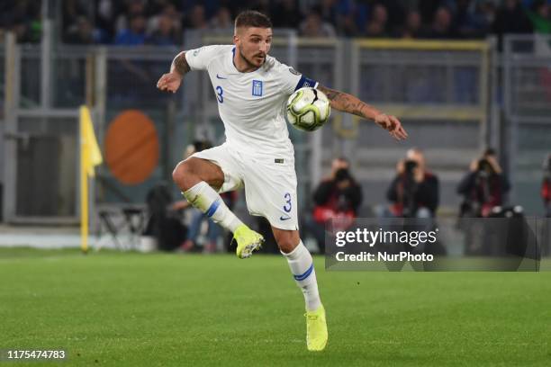 Kostas Stafylidis of Grecia during the European Qualifiers match between Italia and Grecia at Stadio Olimpico on october 12, 2019 in Roma Italy.