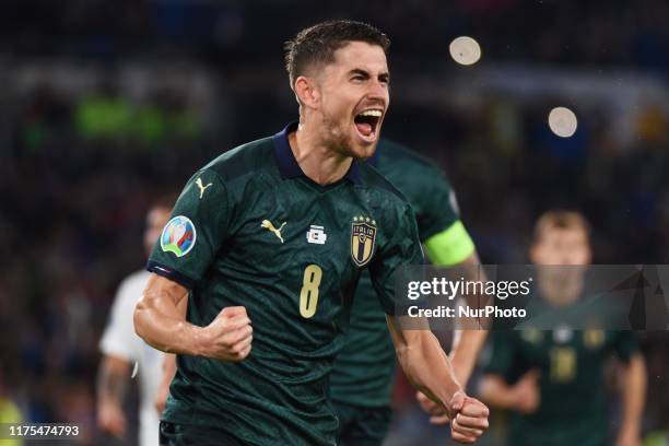 Jorginho of Italia during the European Qualifiers match between Italia and Grecia at Stadio Olimpico on october 12, 2019 in Roma Italy.