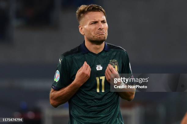 Ciro Immobile of Italia during the European Qualifiers match between Italia and Grecia at Stadio Olimpico on october 12, 2019 in Roma Italy.