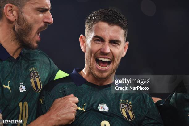 Jorginho of Italia during the European Qualifiers match between Italia and Grecia at Stadio Olimpico on october 12, 2019 in Roma Italy.