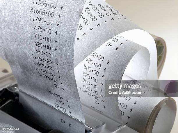 calculator tape - corporate business transaction stock pictures, royalty-free photos & images