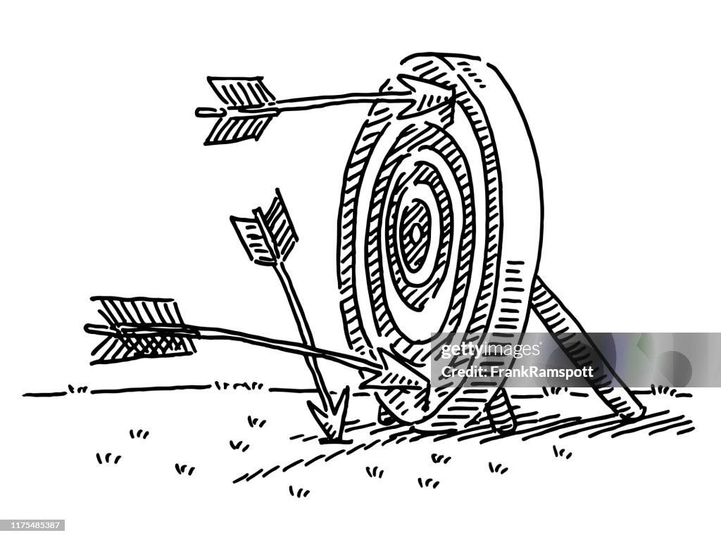 缺少目標箭頭失敗概念圖