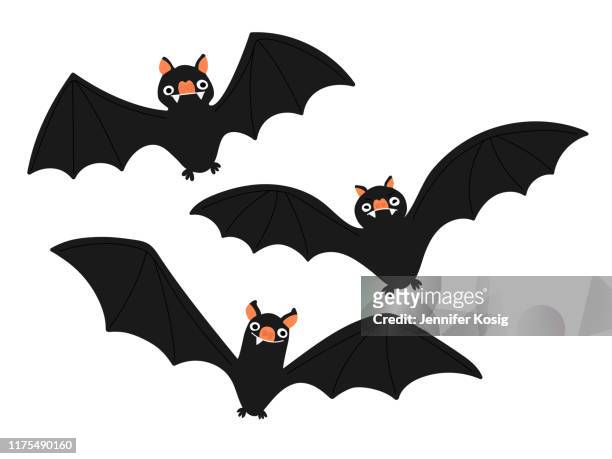 bildbanksillustrationer, clip art samt tecknat material och ikoner med uppsättning bat-illustrationer - fladdermus