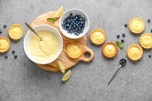 Tartlets with custard and summer berries