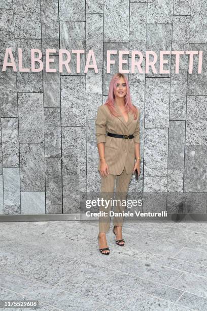 Valentina Ferragni attends the Alberta Ferretti fashion show during the Milan Fashion Week Spring/Summer 2020 on September 18, 2019 in Milan, Italy.
