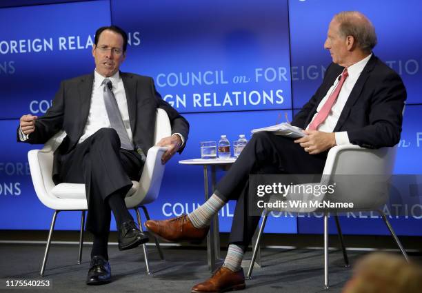 Randall Stephenson , chairman and CEO of AT&T Inc., speaks at the Council on Foreign Relations September 18, 2019 in Washington, DC. Stephenson spoke...