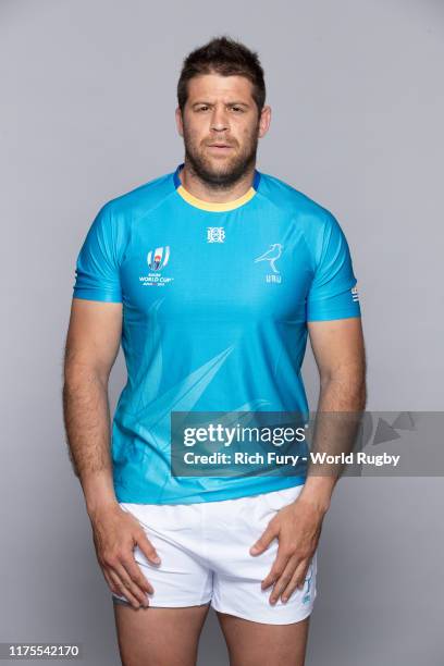 Diego Magno of Uruguay poses for a portrait during the Uruguay Rugby World Cup 2019 squad photo call on September 18, 2019 in Kitakami, Iwate, Japan.