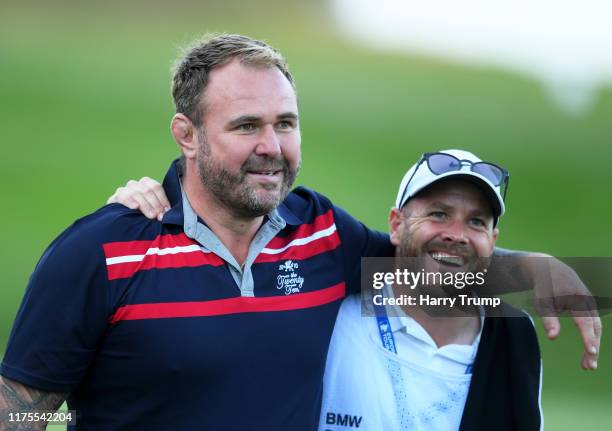 Scott Quinnell looks on during the BMW PGA Championship Pro-Am at Wentworth Golf Club on September 18, 2019 in Virginia Water, United Kingdom.