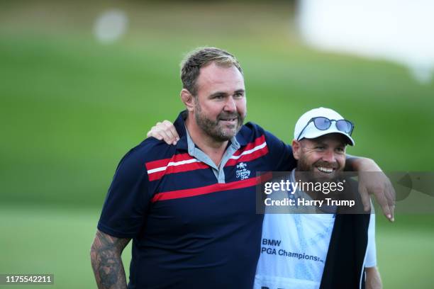 Scott Quinnell looks on during the BMW PGA Championship Pro-Am at Wentworth Golf Club on September 18, 2019 in Virginia Water, United Kingdom.