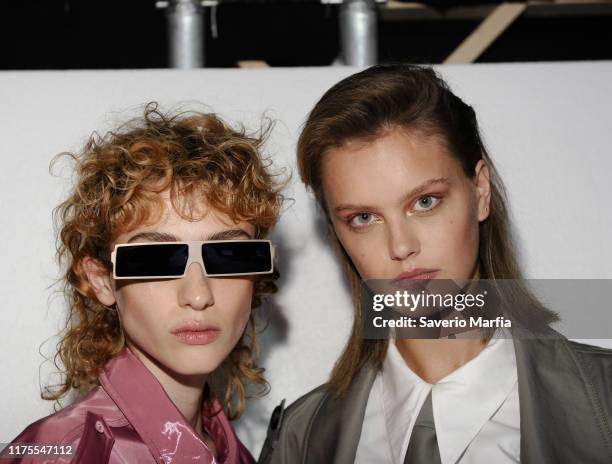 Models backstage for Annakiki fashion show during the Milan Fashion Week Spring/Summer 2020 on September 18, 2019 in Milan, Italy.