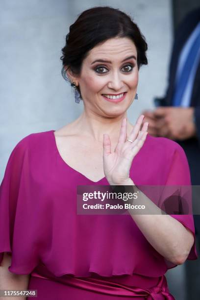 President of Madrid Isabel Diaz Ayuso arrives at Royal Theatre on September 18, 2019 in Madrid, Spain.