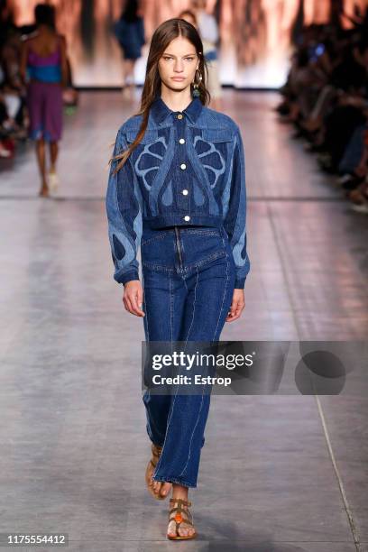 Model walks the runway at the Alberta Ferretti show during Milan Fashion Week September 2019 at Italy on September 18, 2019 in Milan, Italy.