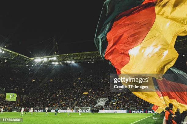 Flag of Germany is seen during the International Friendly between Germany and Argentina at Signal Iduna Park on October 09, 2019 in Dortmund, Germany.