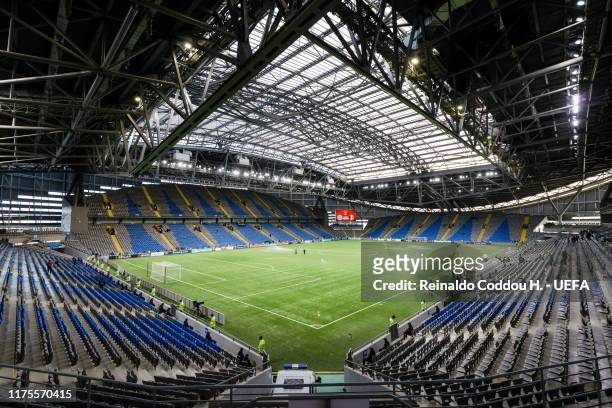 General view of the stadium prior to the UEFA Euro 2020 qualifier between Kazakhstan and Belgium on October 13, 2019 in Astana, Kazakhstan.