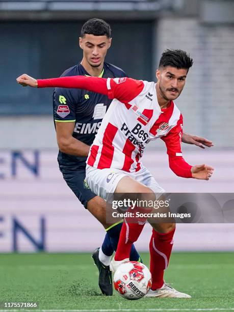 Cihat Celik of TOP Oss during the Dutch Keuken Kampioen Divisie match between TOP Oss v Telstar at the Frans Heesen Stadium on October 12, 2019 in...