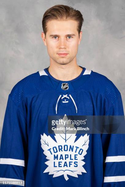 Kasimir Kaskisuo of the Toronto Maple Leafs poses for his official headshot for the 2019-2020 season on September 12, 2019 at Ford Performance Centre...