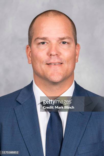 Steve Briere goaltending coach of the Toronto Maple Leafs poses for his official headshot for the 2019-2020 season on September 12, 2019 at Ford...