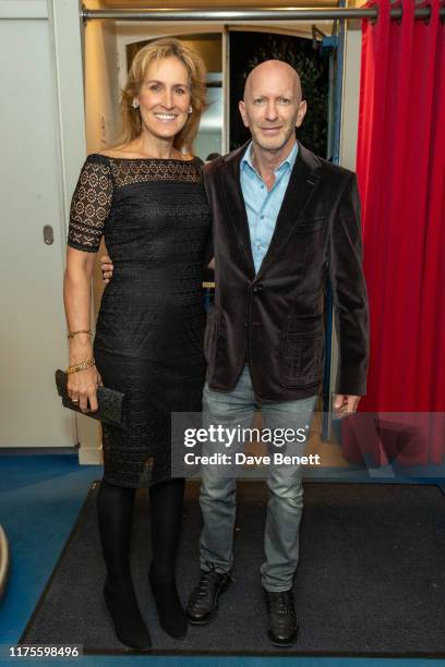 Santa Sebag Montefiore and Simon Sebag Montefiore attend The Mix' Charity Dinner At The River Cafe on October 13, 2019 in London, England.