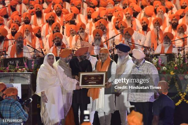 Union Home Minister Amit Shah during the Shabad Annahad Kirtan Programme organised by Delhi Sikh Gurdwara Management Committee, at India Gate on...