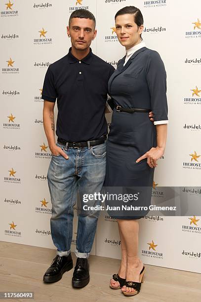 Bimba Bose and David Delfin attend a presentation of the new 'Iberostar Hotel' uniforms designed by David Delfin on June 28, 2011 in Madrid, Spain.