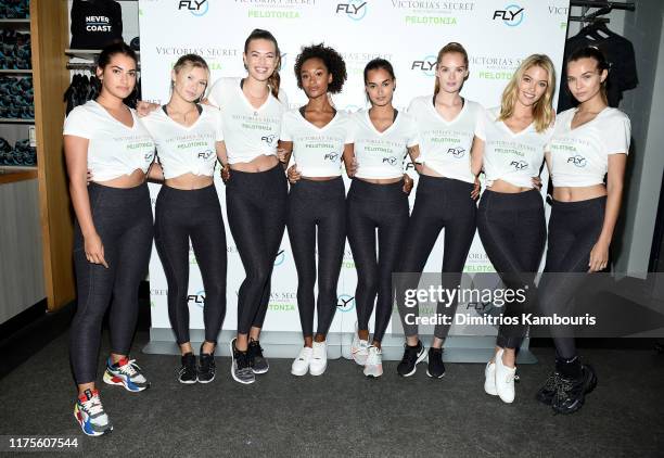 Victoria's Secret Angels cycle to end cancer hosted by Angels Martha Hunt, Josephine Skriver, Alexina Graham, Chey Carty, Gizele Oliveira, Josie...