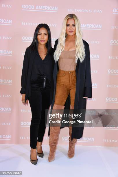 Co-Founders Emma Grede and Khloe Kardashian attend Hudson's Bay's launch of Good American in Toronto on September 18, 2019