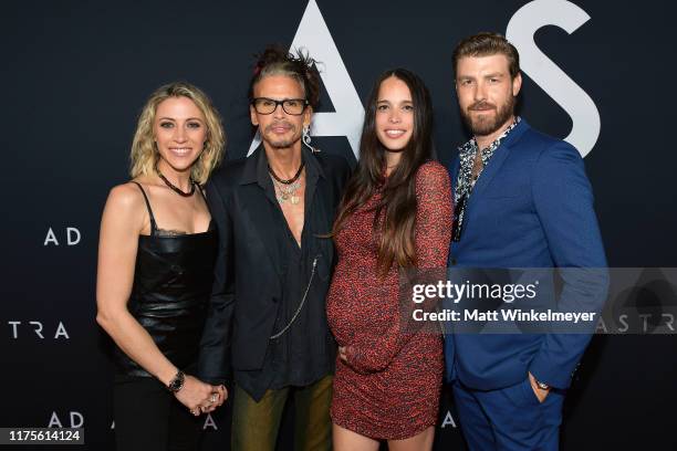 Aimee Preston, Steven Tyler, Chelsea Tyler, and Jon Foster attend the premiere of 20th Century Fox's "Ad Astra" at The Cinerama Dome on September 18,...