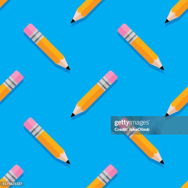 pencil pattern flat - back to school background stock illustrations