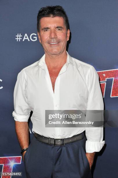 Simon Cowell attends the "America's Got Talent" Season 14 Finale red carpet at Dolby Theatre on September 18, 2019 in Hollywood, California.