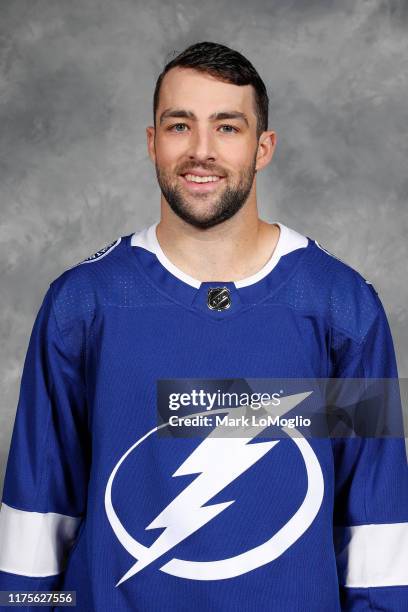 Cory Conacher of the Tampa Bay Lightning poses for his official headshot for the 2019-2020 season on September 12, 2019 at Amalie Arena in Tampa,...