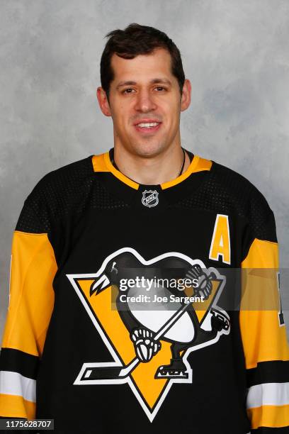 U2013 SEPTEMBER 12: Evgeni Malkin of the Pittsburgh Penguins poses for his official headshot for the 2019-2020 season on September 12, 2019 at the...