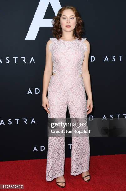 Mina Sundwall attends the Premiere Of 20th Century Fox's "Ad Astra" at The Cinerama Dome on September 18, 2019 in Los Angeles, California.