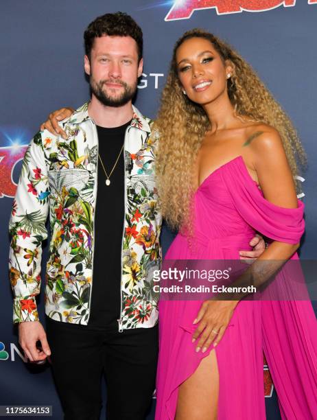 Calum Scott and Leona Lewis attend the "America's Got Talent" Season 14 Finale Red Carpet at Dolby Theatre on September 18, 2019 in Hollywood,...