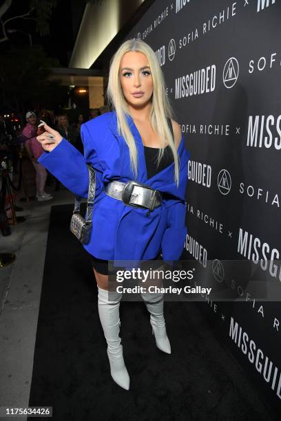 Tana Mongeau attends Sofia Richie x Missguided Launch Party at Bootsy Bellows on September 18, 2019 in West Hollywood, California.
