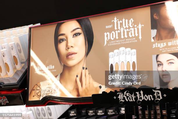 View of True Portrait product from Kat Von D Beauty during Jhené Aiko Appearance at Sephora for Kat Von D Beauty True Portrait Foundation Launch on...