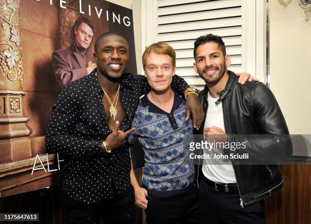 Boxer Andre Berto, Actor Alfie Allen and Boxer Jorge Linares attend Haute Living honoring Alfie Allen with Louis XIII powered by XO on September 18,...