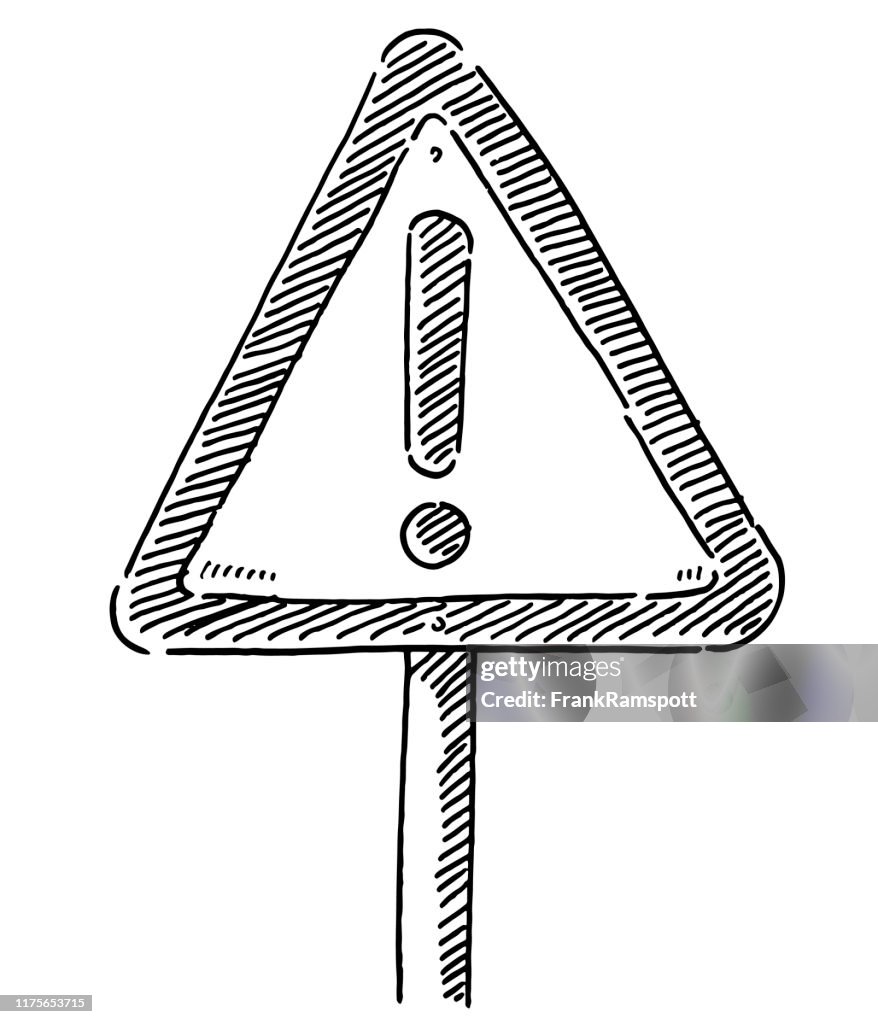 Warning Traffic Sign Exclamation Mark Drawing High-Res Vector Graphic ...