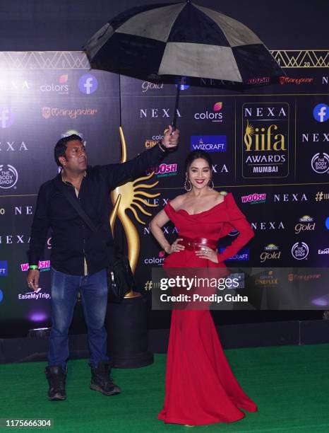 Actress Madhuri Dixit attend the 20th IIFA award on September 18, 2019 in Mumbai, India.