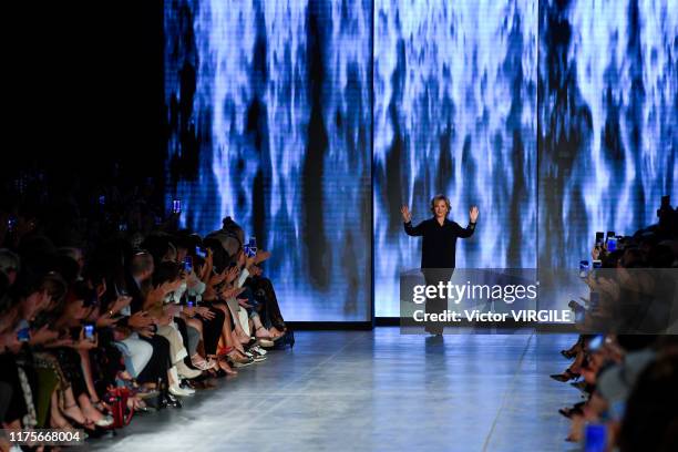 U2013 SEPTEMBER 18: Alberta Ferretti walks the runway at the Alberta Ferretti Ready to Wear Spring/Summer 2020 fashion show during Milan Fashion Week...