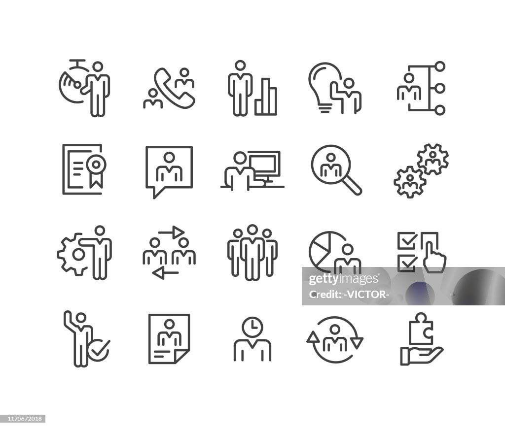 Business Management Icons - Classic Line Series