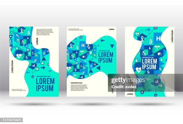 modern cover design on healthcare - futuristic font stock illustrations