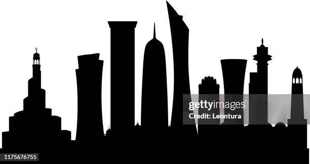 doha (all buildings are complete and moveable) - qatar mosque stock illustrations